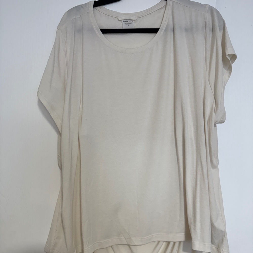 Athleta Open back Tee, Cream, Size 3x